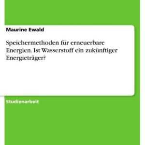 Speichermethoden für erneuerbare Energien. Ist Wasserstoff ein zukünftiger Energieträger?