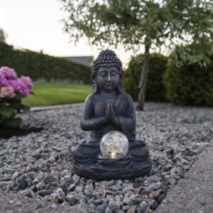 Star Trading - led Solar Dekoleuchte Buddha in Anthrazit 0,06W IP44 - grey