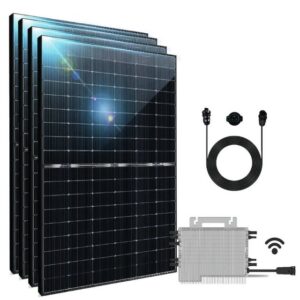 Stegpearl Solaranlage 2000W Balkonkraftwerk Komplettset Bifazial Photovoltaik Solaranlage, Monokristallines 500W Solarmodul mit DEYE 1600W WLAN Wechselrichter drosselbar von 1600W auf 800W/600W und 10m Wielandstecker