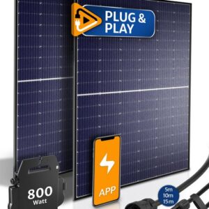 StromGanzEinfach Solarmodul STROMGANZEINFACH 2x425W ohne Halterung - 10m Kabel Balkon-Solaranlage