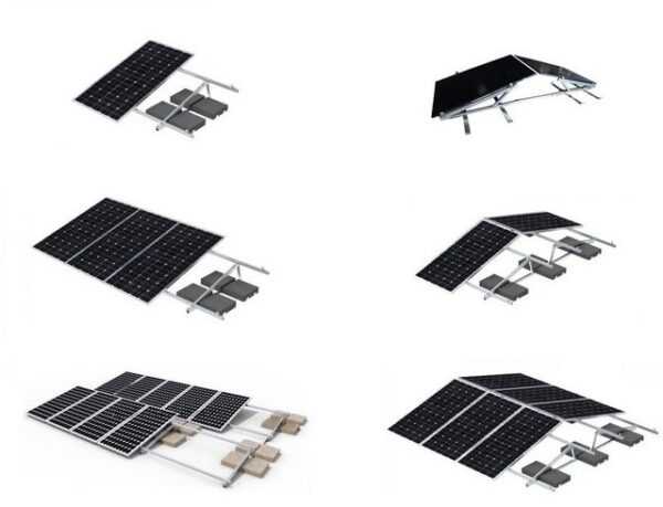 TZIpower Solar PV Halterung Aufständerung Flachdach Balkonkraftwerk 10-40° Solarmodul-Halterung, (Komplettset)
