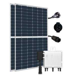 TerraLumen Solaranlage Balkonkraftwerk Komplettset 720W/800W Photovoltaik Solaranlage, Deye WIFI Wechselrichter 800W mit 10m Schukostecker