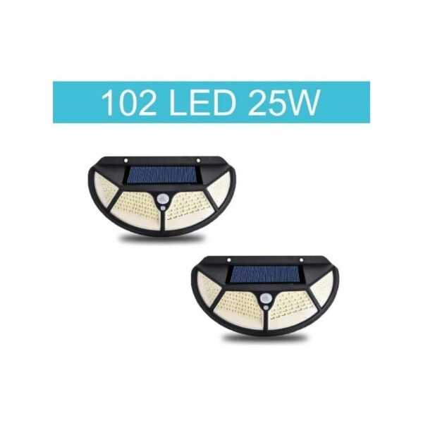 Trade Shop Traesio - 2PCS led aussenstrahler mit solarpanel bewegungssensor dämmerungssensor