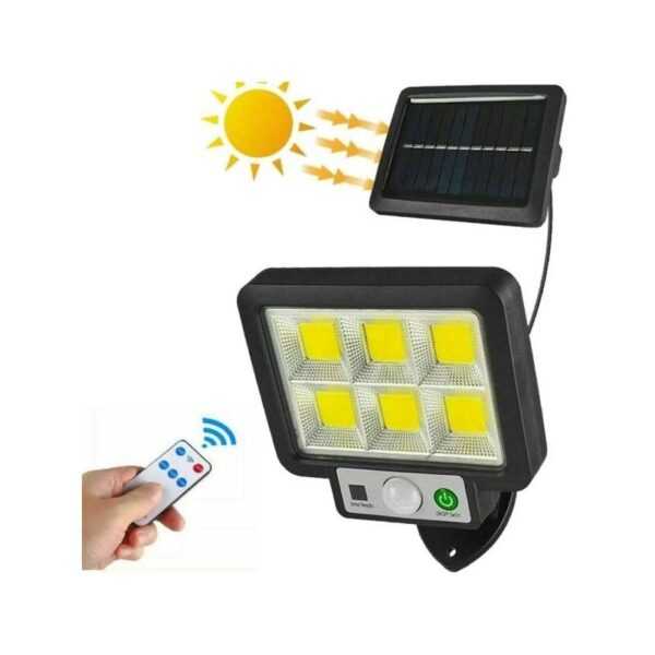 Trade Shop Traesio - kit 4PCS solar led strahler mit bewegungssensor panel 96 led cob T09