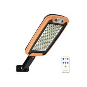 Trade Shop Traesio - strassenleuchte mit solarpanel mit fernbedienung sensor 124 led 8019D