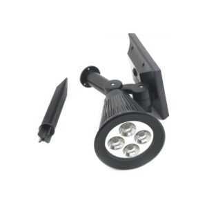 Trade Shop Traesio - weisses licht led strahler mit solarbetriebenem panel gartenpflock IP65