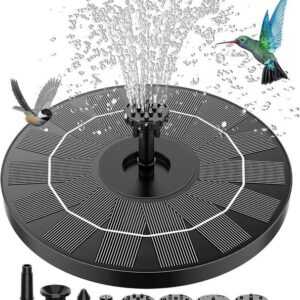 XDOVET Gartenbrunnen Solar Springbrunnen, 16cm Solar-Teichpumpe mit 6 Effekten, Solar-Wasserpumpe, Pumpe für Gartenteiche oder Vogeltränke