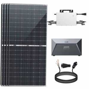 enprovesolar Solaranlage 1760W Bifazial Balkonkraftwerk mit Speicher, Hoymiles Wechselrichter 1800W und Photovoltaik Solaranlage mit Solarspeicher von Anker