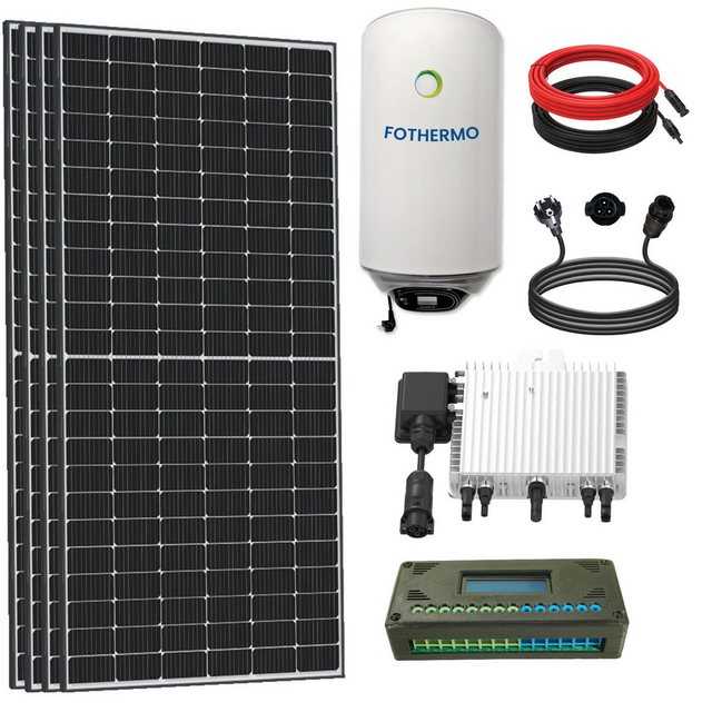 enprovesolar Solaranlage 2000W/800W Balkonkraftwerk 80L Warmwasserspeicher mit, Neu Generation Deye 800W WIFI Wechselrichter mit Relais