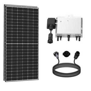 enprovesolar Solaranlage Balkonkraftwerk Komplettset 720W (2x Modul), Deye WIFI Wechselrichter 800W, Photovoltaik Solaranlage mit 10m Schukostecker