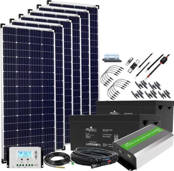 offgridtec Solaranlage "Autark XXL-Master 24V 1200W Solaranlage - 3000W AC Leistung", (Set)