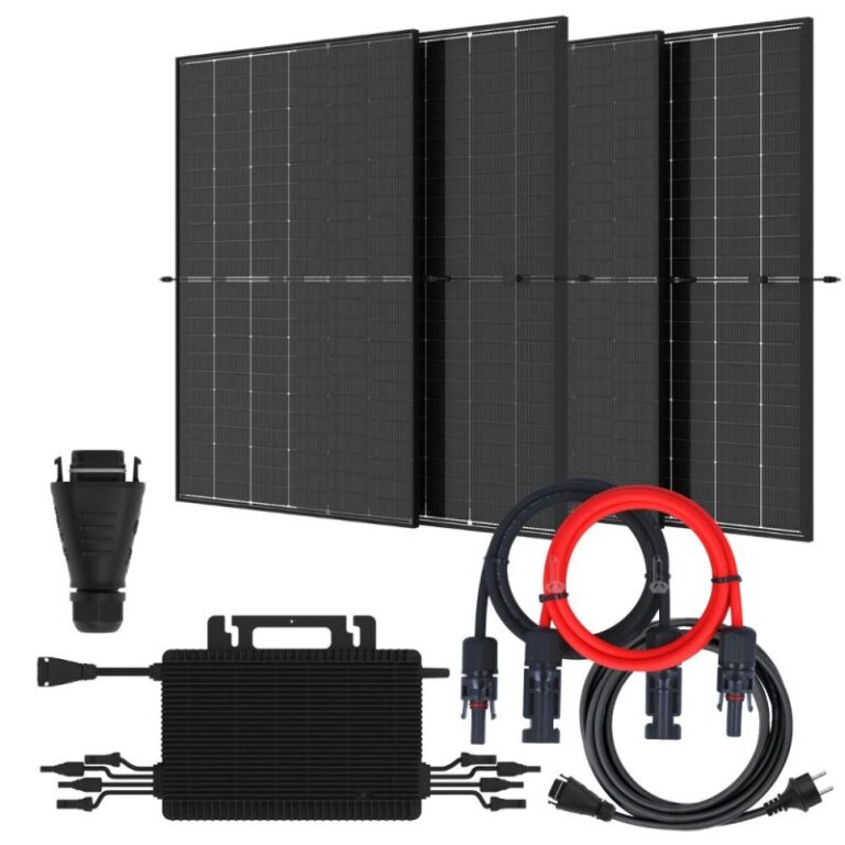 Balkonkraftwerk 1740Wp 4x Trina Solar Modul Hoymiles HMS-1600-4T Microinverter Komplettset Black Frame