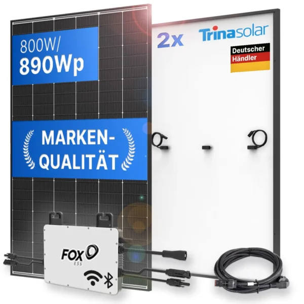 Balkonkraftwerk 800W/890Wp + 5m Kabel - Mini-PV-Anlage