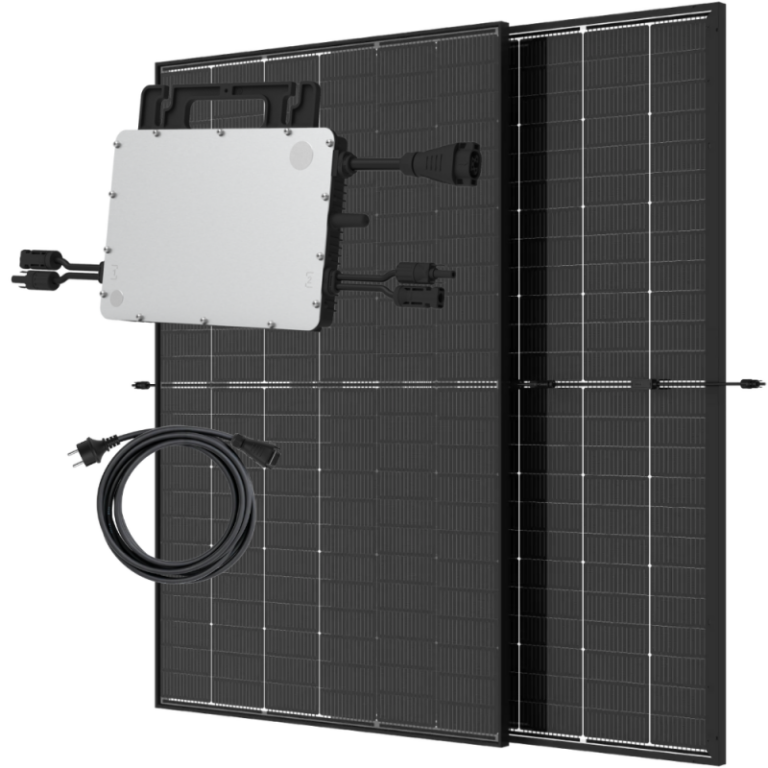 Balkonkraftwerk 870Wp 2x Trina Solar Modul Hoymiles HMS-800W-2T Wechselrichter Komplettset Black Frame