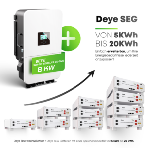 Deye 8kW SUN-8K-SG05LP3-EU-SM2 Niedervolt Komplettset | 5 kWh - 20 kWh Deye SEG Speicher | Auswählbar